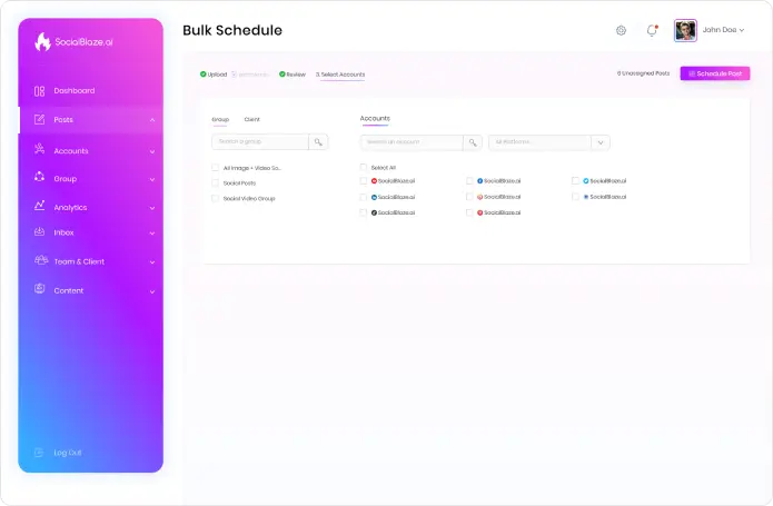 Social Media Bulk Scheduling